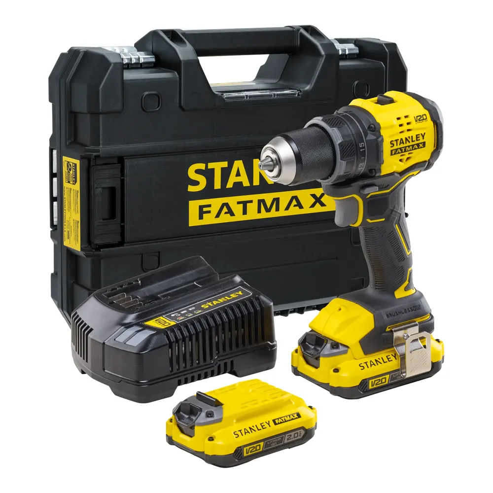 Taladro atornillador brushless 20 V 13 mm con 2 baterías Stanley – foto 1