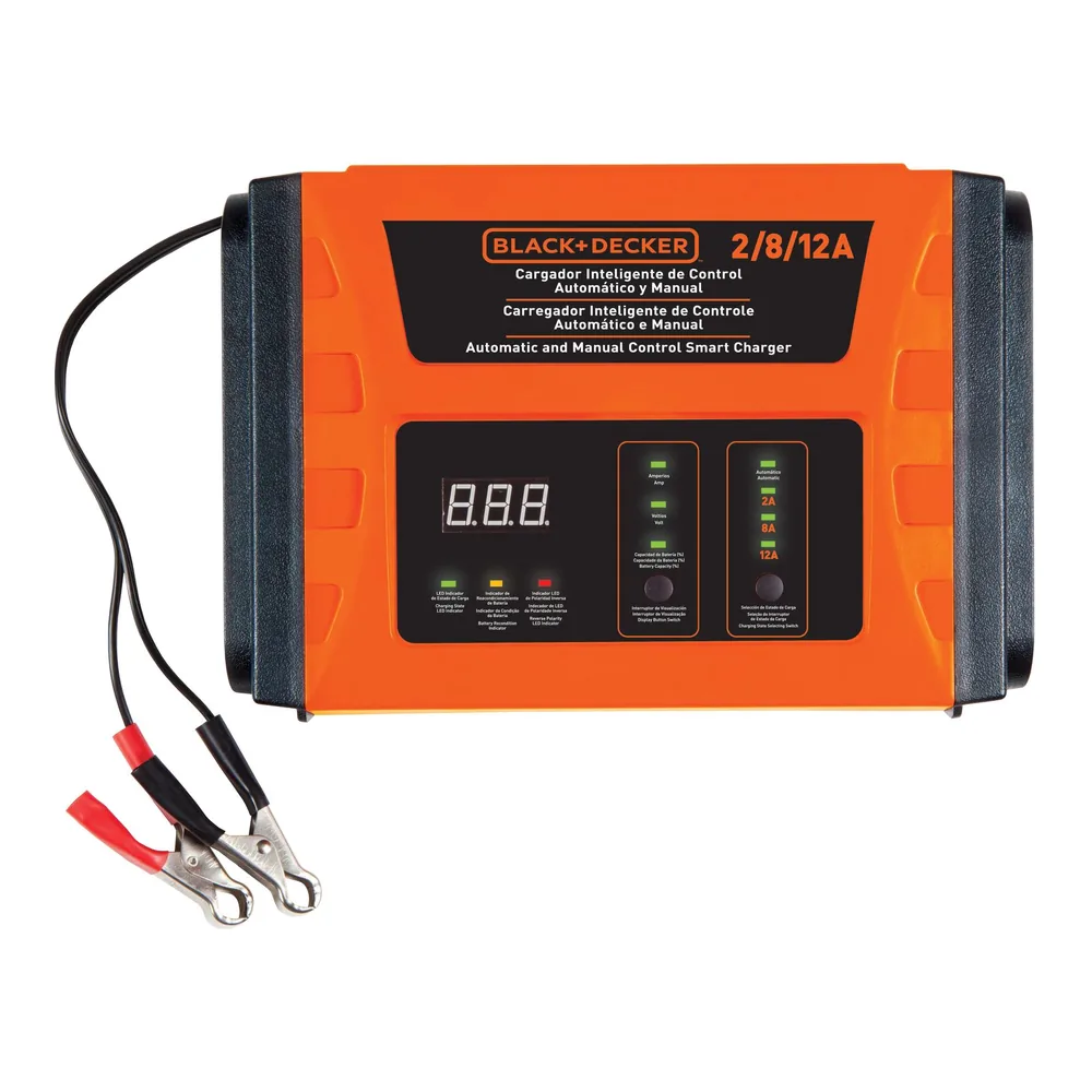 Cargador inteligente de baterías 2/8/12 A Black+Decker