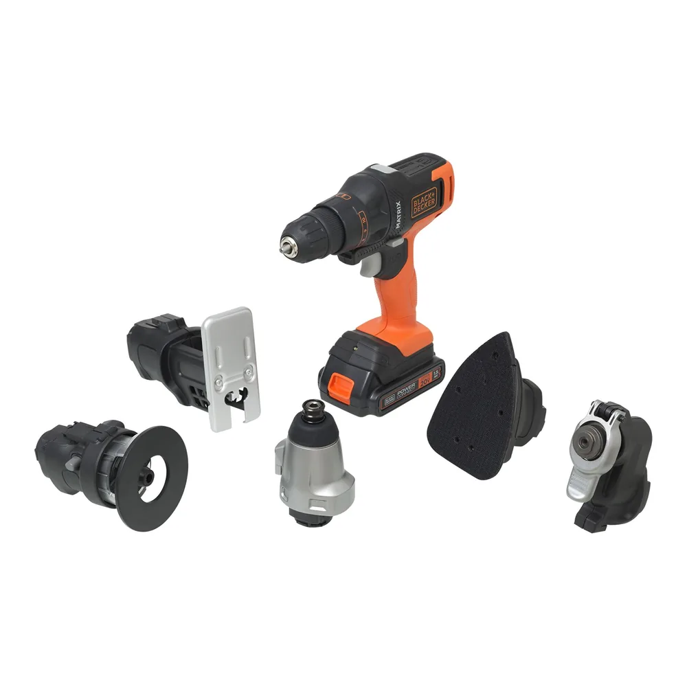 Taladro inalámbrico 20 V Matrix con 6 cabezales Black+Decker – foto 1