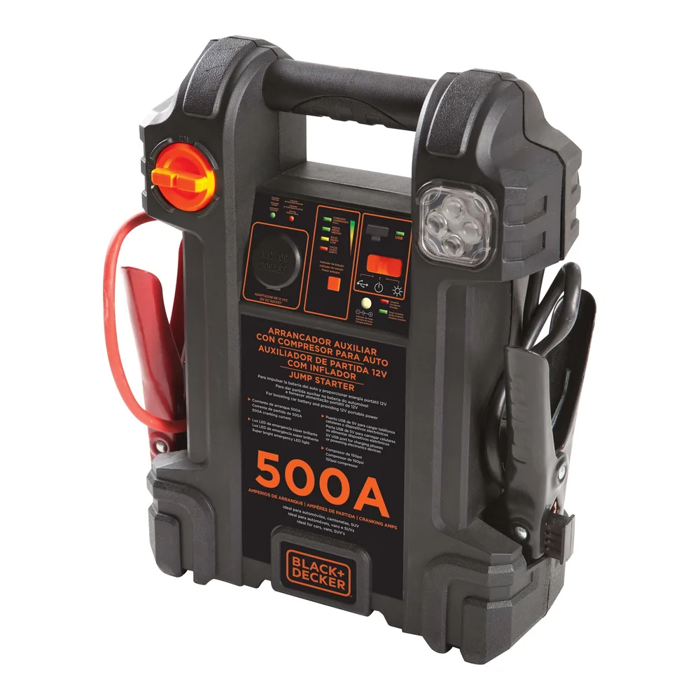 Arrancador portátil 500 A con compresor Black+Decker – foto 1